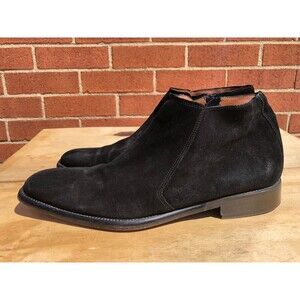 SOULIER Black Suede Ankle zipper Boots  Men Size US 11-EUR 44